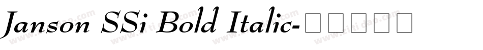 Janson SSi Bold Italic字体转换